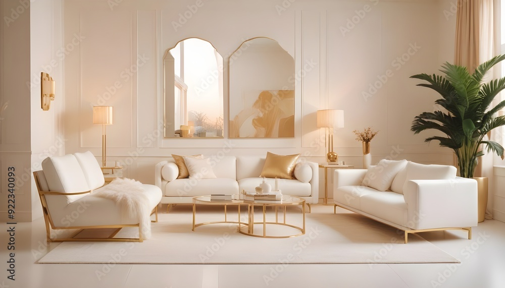 Fototapeta premium Photo interior modern design room 3d illustration