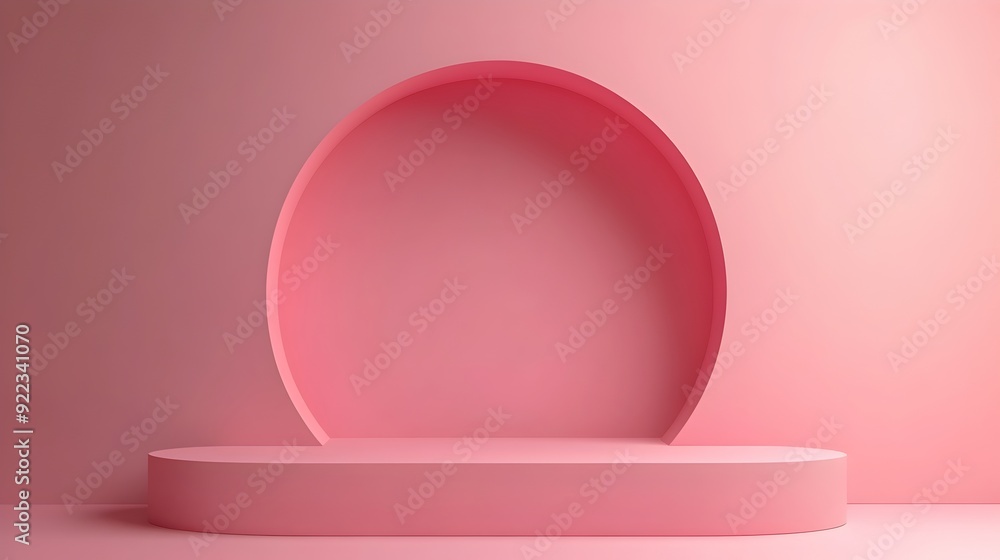 Pink Minimalistic 3D Geometric Sphere Platform Background for Product Display Pink Minimalistic 3D Geometric Sphere Platform Background for Product Display