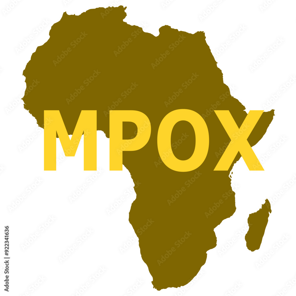 Vector illustration of Africa continent which suffers from MPOX disease pandemic