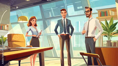 Office Manager Background - Working Business Vector People Design