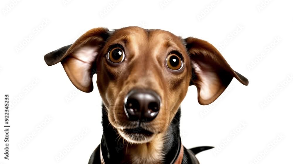 Funny Dog & Surprised Expression. Surprised Dog with Wide Eyes and Open Mouth: Funny Pet Portrait on White Background. Funny Dog & Surprised Expression. Surprised Dog with Wide Eyes and Open Mouth: Funny Pet Portrait on White Background.