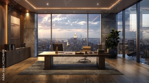 Wallpaper Mural cityscape views modern office interior textures on walls and floors Torontodigital.ca