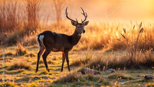 Red Deer in Morning Light Enhanced