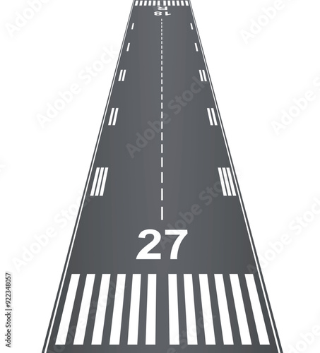 Airplane landing on runaway. vector