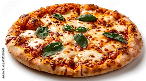 Authentic Italian margherita pizza, simple elegance, no shadows, no text on picture, no logo, no signature, no human body, no people, no plants, 