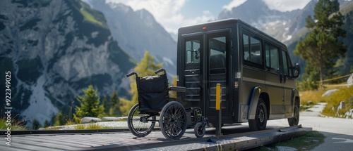 Picture-perfect shot of a black electric lift vehicle specialized for individuals with disabilities