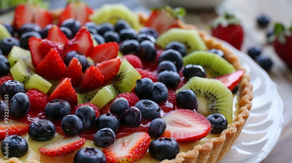 Fruit Tart with Fresh Berries, Kiwi, and Lemon Curd Fruit Tart with Fresh Berries, Kiwi, and Lemon Curd