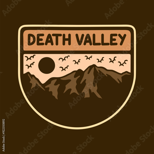 DEATH VALLEY NATIONAL PARK BADGE LOGO DESIGN VECTOR ILLUSTRATION