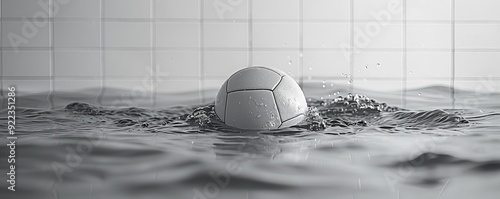 Minimalist water polo, single cap, white background, soft light
