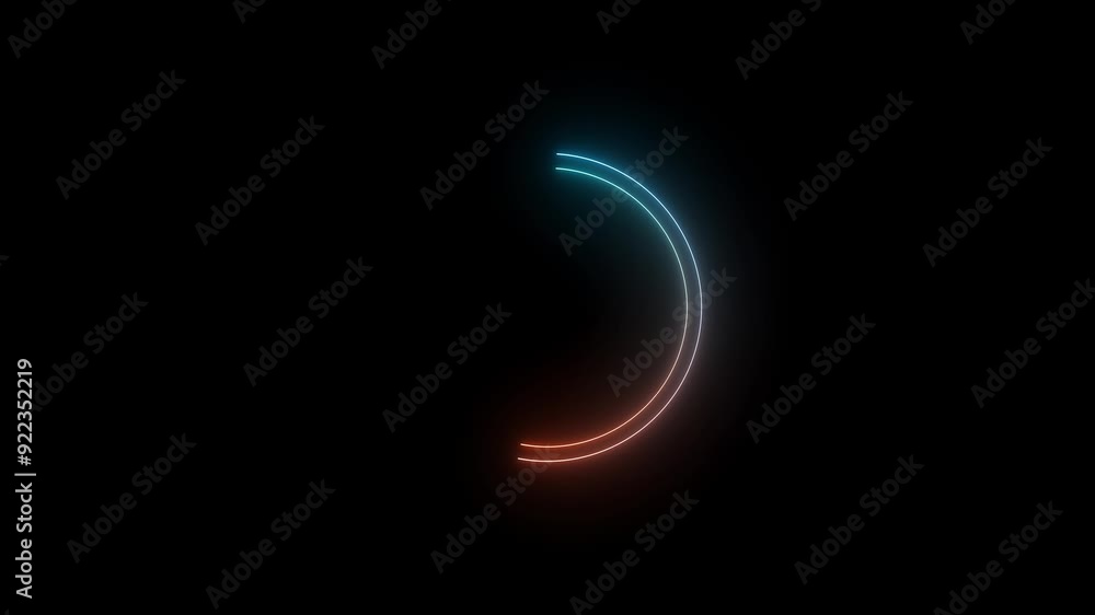 Glowing circle neon animation on black background Glowing circle neon animation on black background