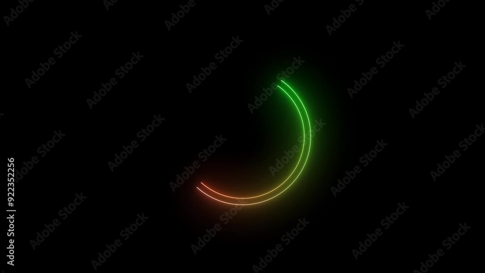 Glowing circle neon animation on black background Glowing circle neon animation on black background