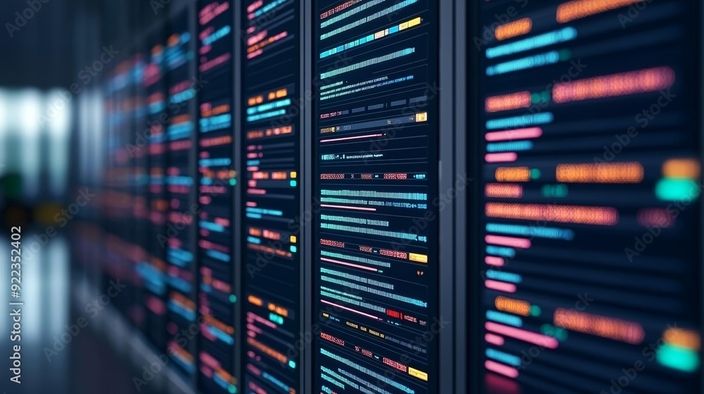 A 3D search engine interface with dynamic, rotating search results, symbolizing real-time data processing A 3D search engine interface with dynamic, rotating search results, symbolizing real-time data processing
