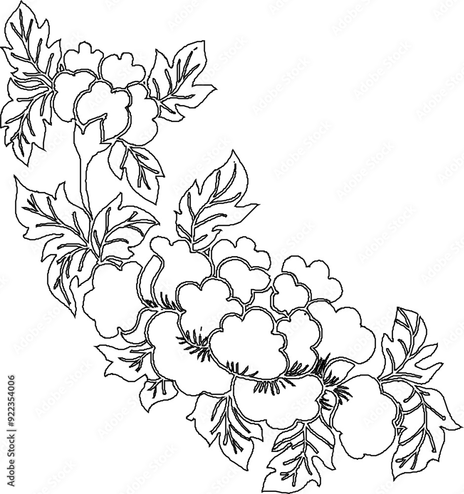 Vector sketch illustration silhouette design baground ornament floral decoration classic vintage ethnic Chinese traditional rose flower Vector sketch illustration silhouette design baground ornament floral decoration classic vintage ethnic Chinese traditional rose flower