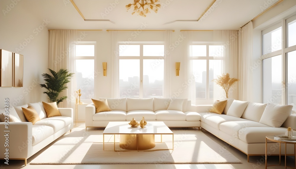 Fototapeta premium Photo interior modern design room 3d illustration