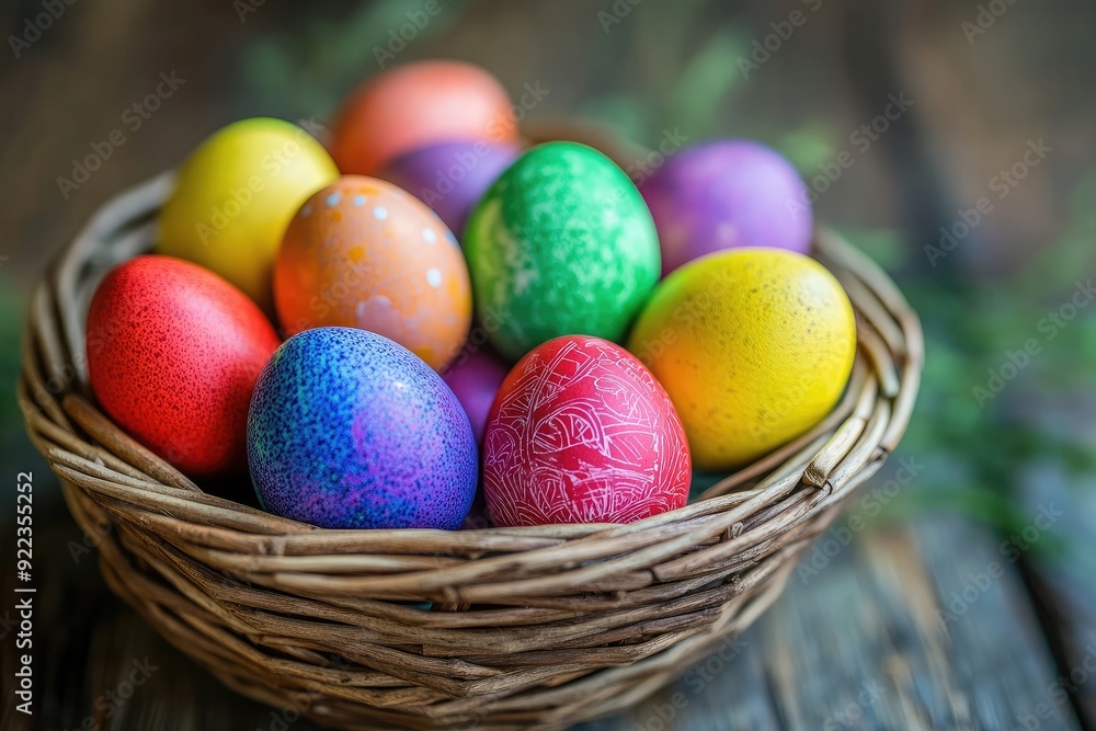 colorful easter eggs on a yellow background colorful easter eggs on a yellow background