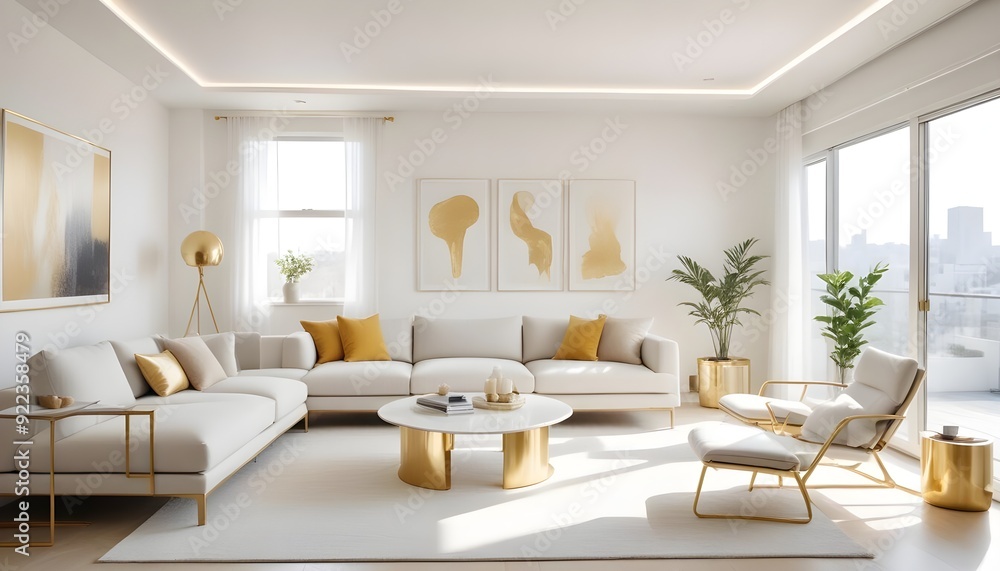 Fototapeta premium Photo interior modern design room 3d illustration