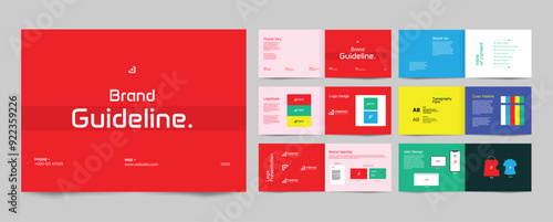 brand guideline landscape template for brand identity presentation guide layout 