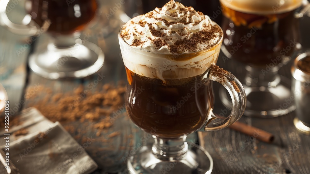 Irish Coffee with Whipped Cream and Cinnamon Irish Coffee with Whipped Cream and Cinnamon