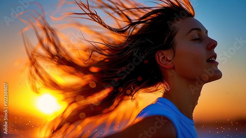 Wallpaper Mural A runners hair flying wildly in the wind Torontodigital.ca