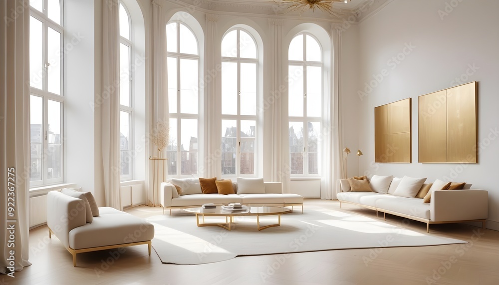 Fototapeta premium Photo interior modern design room 3d illustration