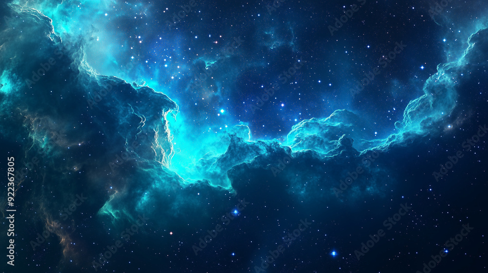 blue and green galactic nebula in space, beautiful stars at the night sky background blue and green galactic nebula in space, beautiful stars at the night sky background