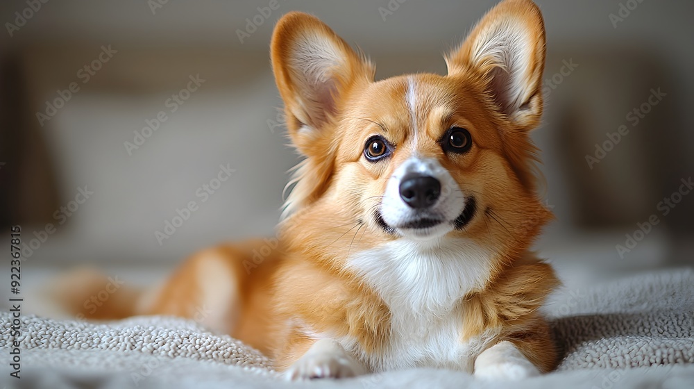 Adorable Corgi Puppy Looking Playfully at in Studio Setting Adorable Corgi Puppy Looking Playfully at in Studio Setting