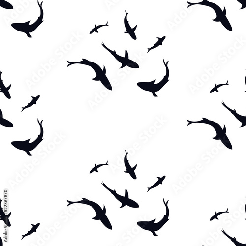 Shark flow seamless pattern