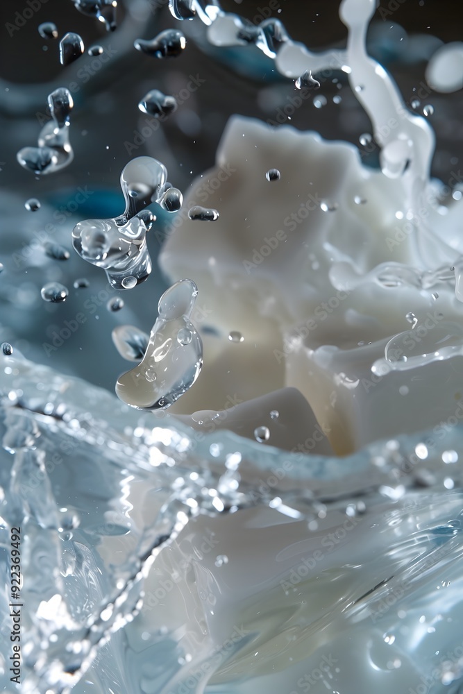 Water Splashing Over Ice Cubes. Water Splashing Over Ice Cubes.