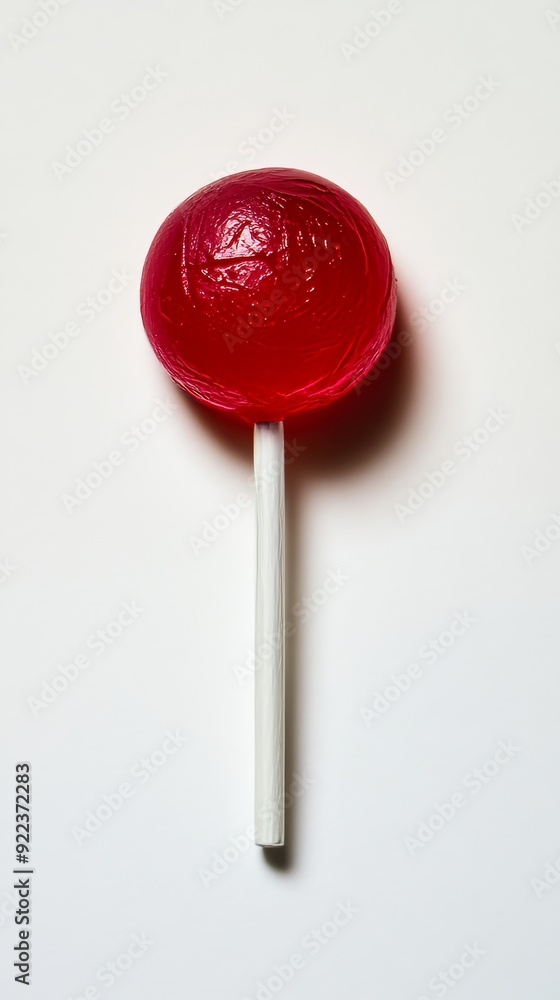 Red lollipop standing on white background Red lollipop standing on white background