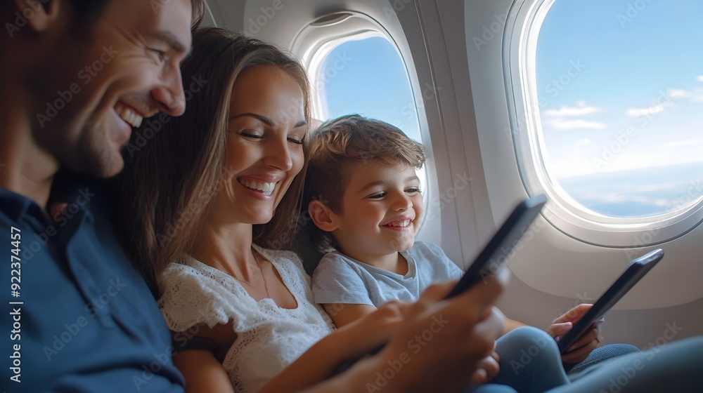 Family Capturing In-Flight Connectivity and Entertainment on Devices Family Capturing In-Flight Connectivity and Entertainment on Devices