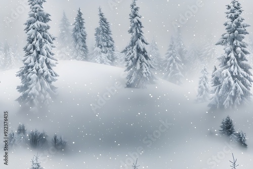 Wallpaper Mural Snowy Forest in Winter Wonderland Torontodigital.ca