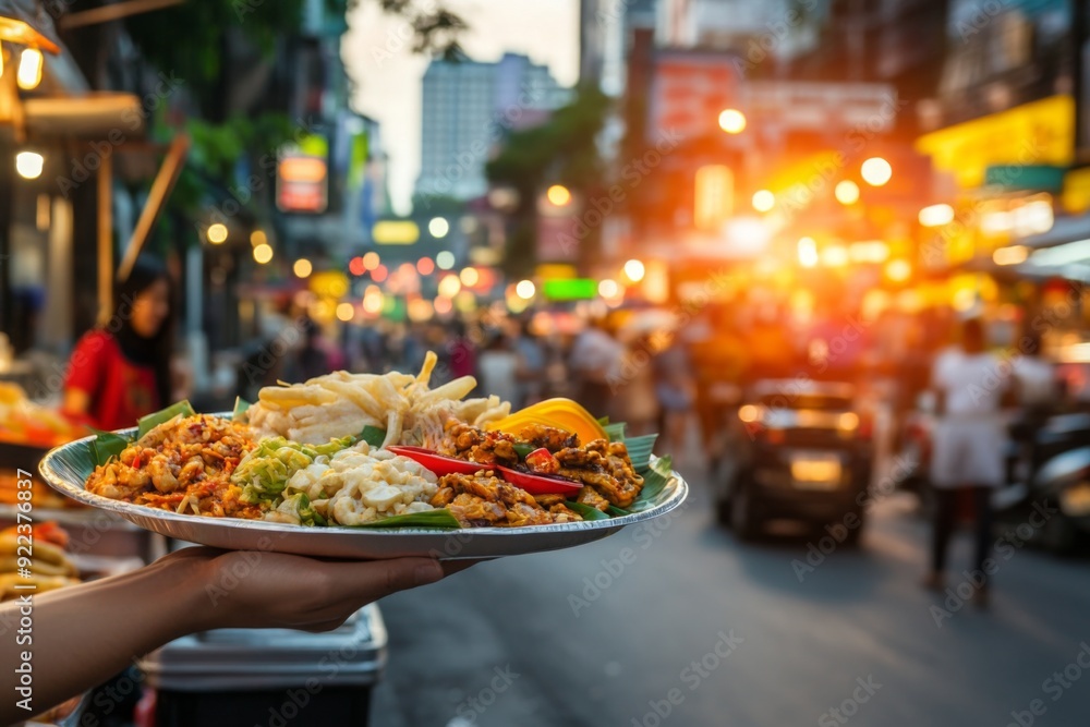 variety meal at street food stall variety meal at street food stall
