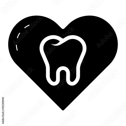 dental care love glyph icon
