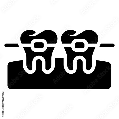 dental teeth braces glyph icon