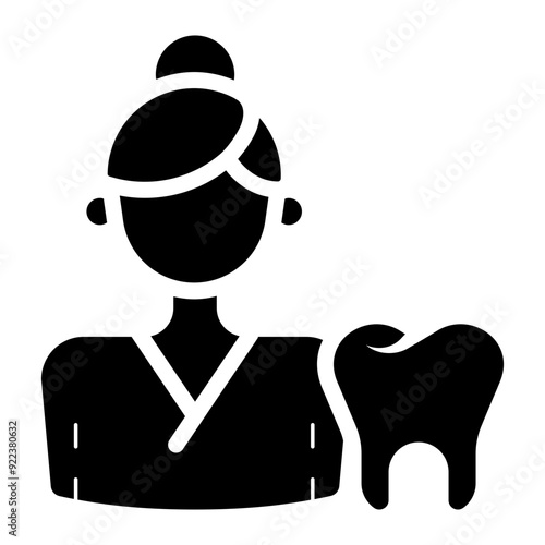 female dental nurse glyph icon