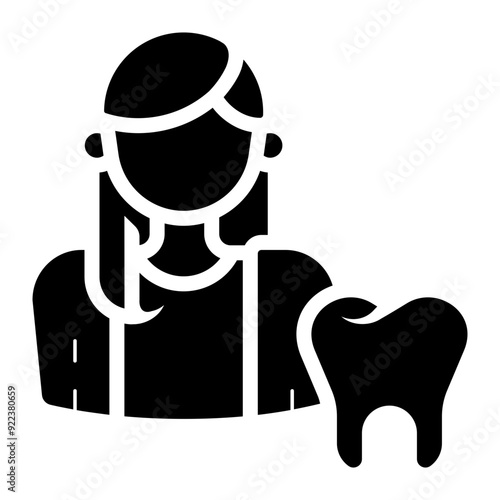female dentist glyph icon