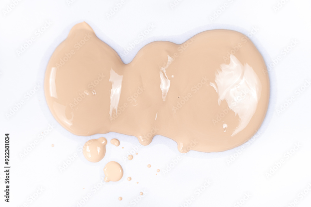 Obraz premium Macro foundation stroke on white background top view