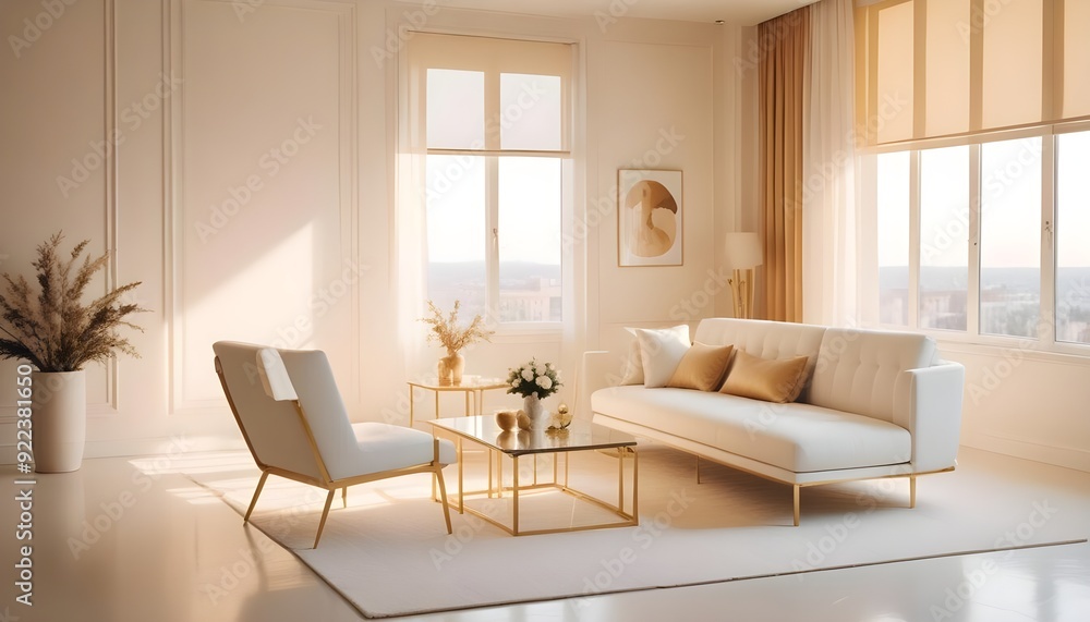 Fototapeta premium Photo interior modern design room 3d illustration