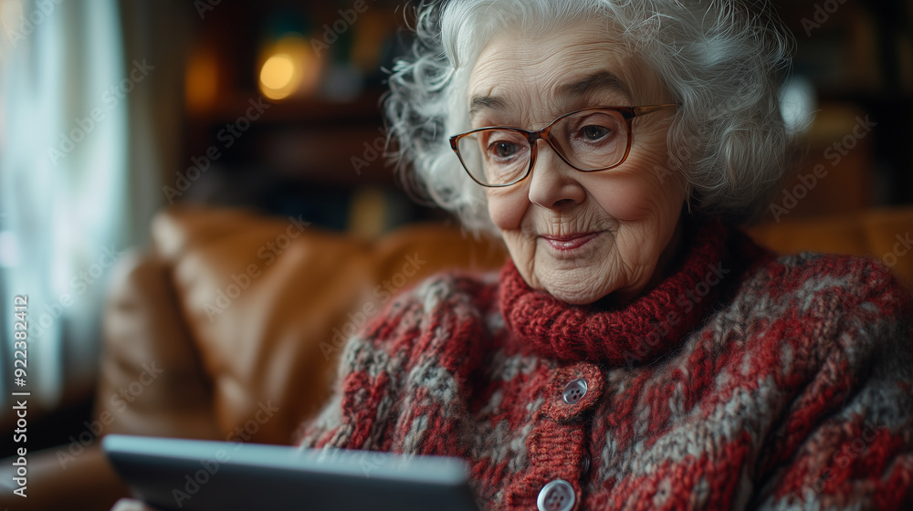 A volunteer helping an elderly person with technology, teaching them how to use a tablet for video calls and online shopping A volunteer helping an elderly person with technology, teaching them how to use a tablet for video calls and online shopping