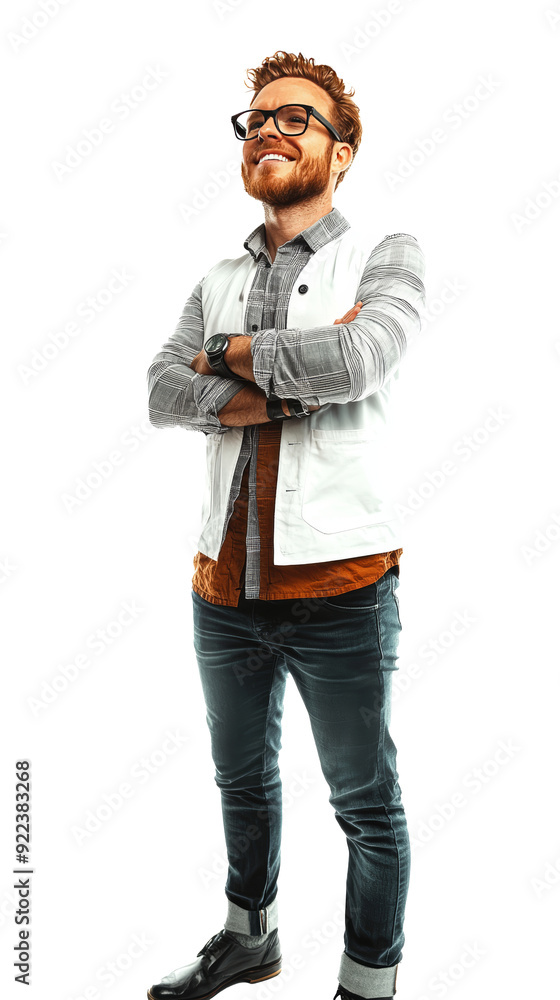 Isolated, transparent, no background, Trendy Confident Young Man Smiling in Stylish Casual Outfit with Glasses Isolated on White Background Isolated, transparent, no background, Trendy Confident Young Man Smiling in Stylish Casual Outfit with Glasses Isolated on White Background
