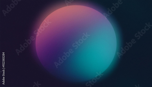 abstract purple pink blue grainy planet, black background vibrant gradient