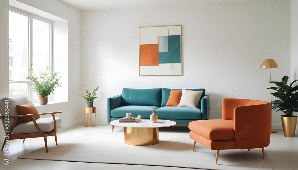 Photo interior modern design room 3d illustration Photo interior modern design room 3d illustration