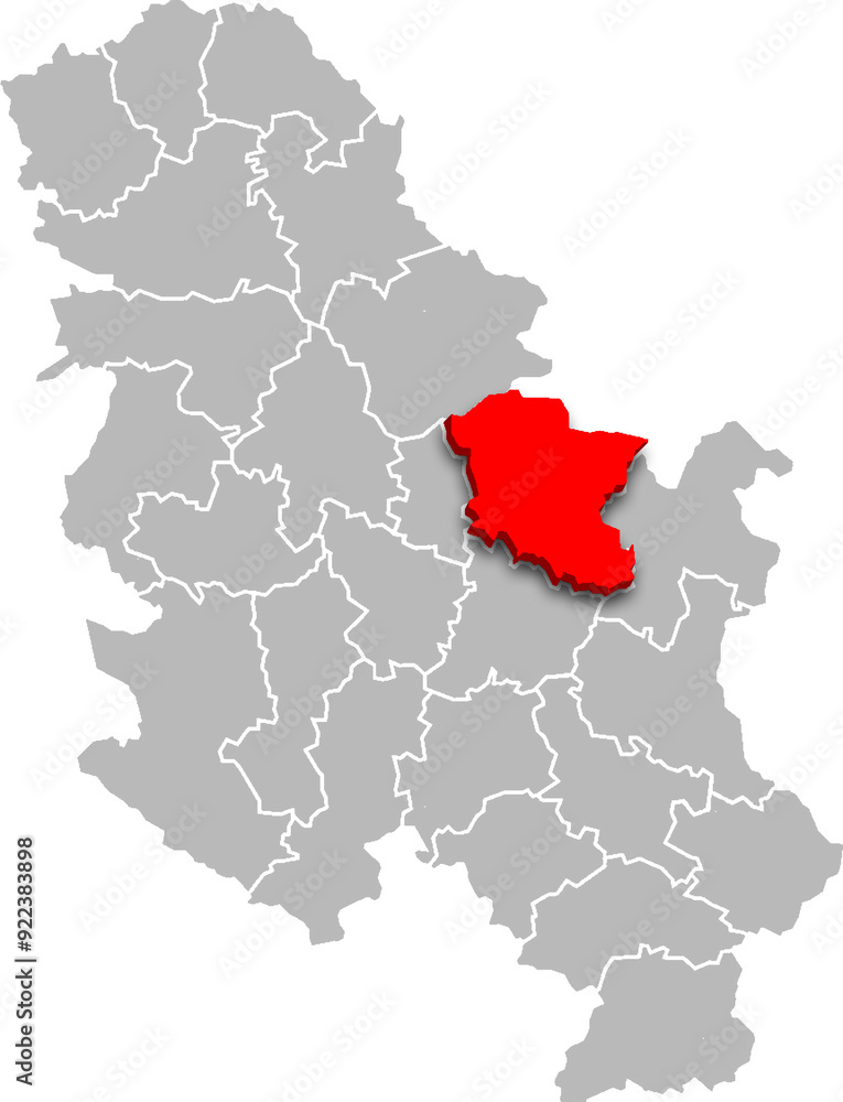 braničevo district map ADMINISTRATIVE DIVISIONS of SERBIA 3d isometric map braničevo district map ADMINISTRATIVE DIVISIONS of SERBIA 3d isometric map