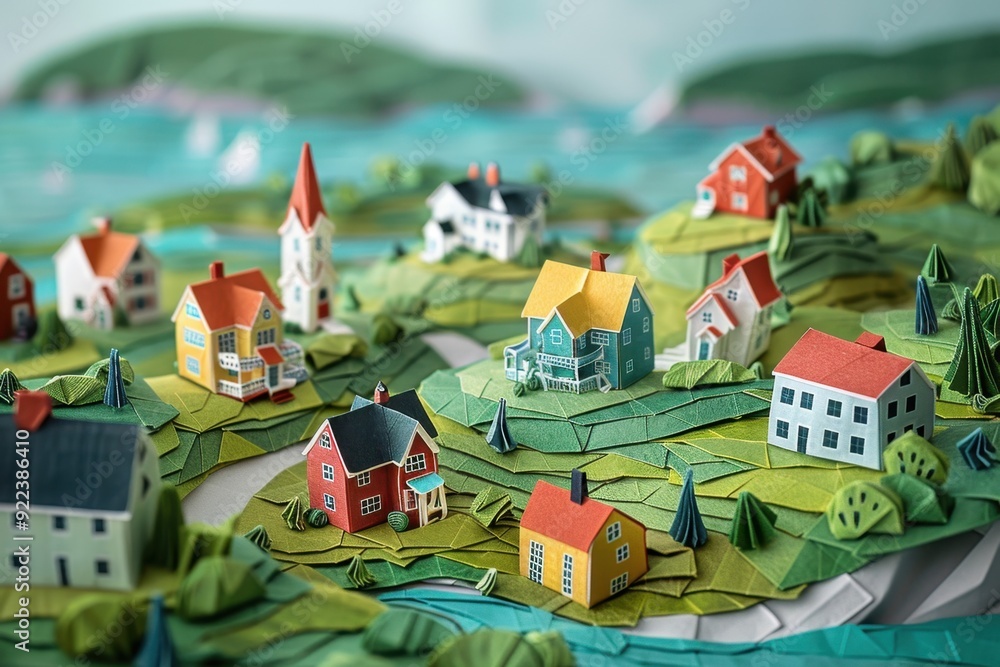 Origami Paper Illustration of Quebec’s Charlevoix Region