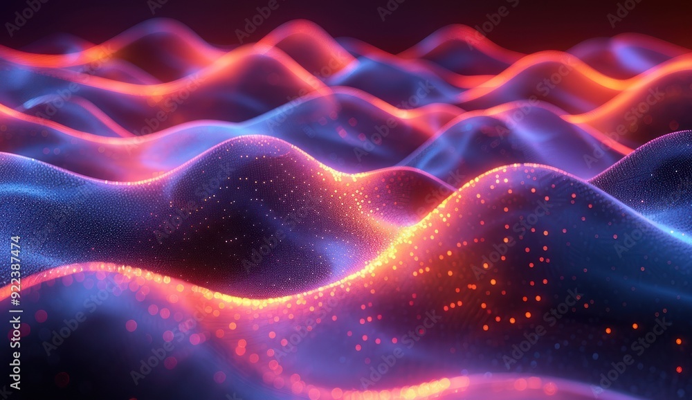 Abstract Digital Landscape with Vibrant Hues Abstract Digital Landscape with Vibrant Hues