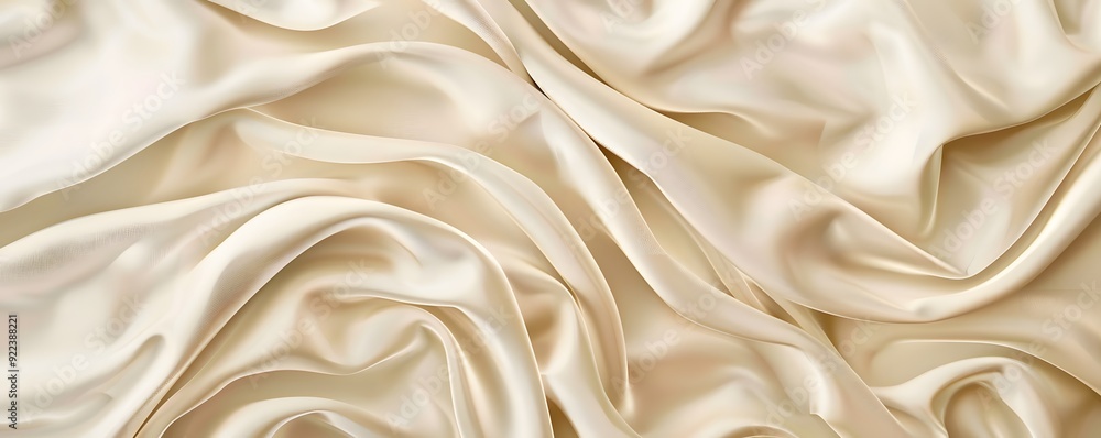 Obraz premium Abstract Beige Silk Fabric Draped in Soft Waves