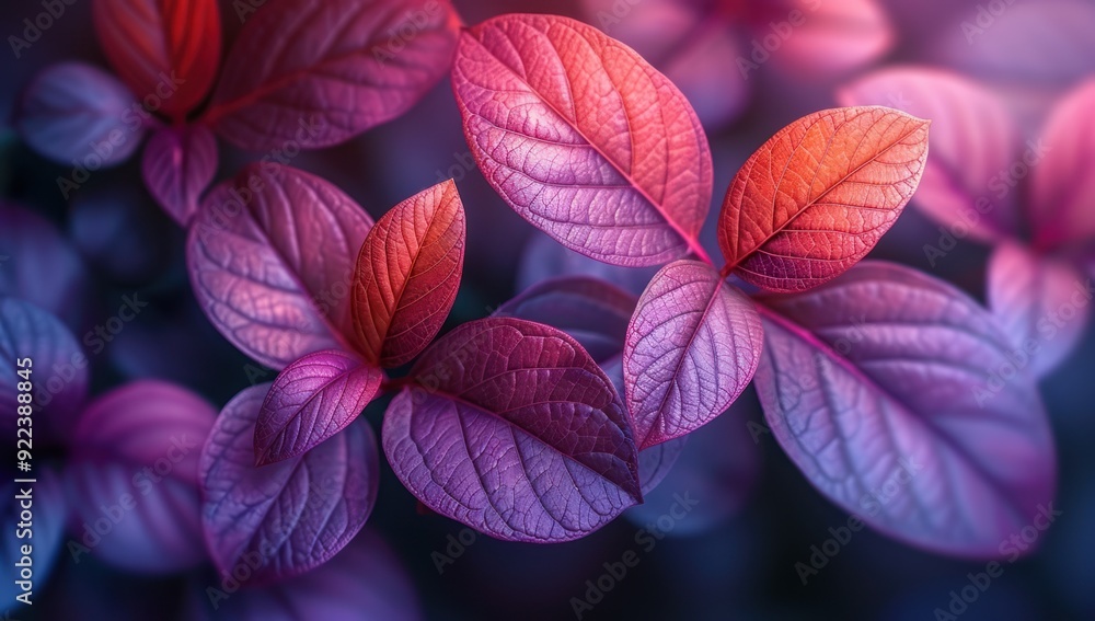 Vibrant Purple and Red Autumn Leaves Vibrant Purple and Red Autumn Leaves