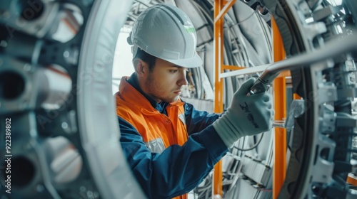 Wallpaper Mural Engineers diagnosing a mechanical issue inside a wind turbine nacelle Torontodigital.ca