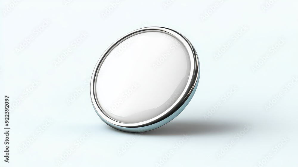 White Round Metal Pin Badge Button Mockup on Light Background for Promotional Design and Branding White Round Metal Pin Badge Button Mockup on Light Background for Promotional Design and Branding