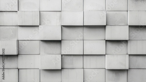 Abstract Concrete Wall with Geometric Design photo